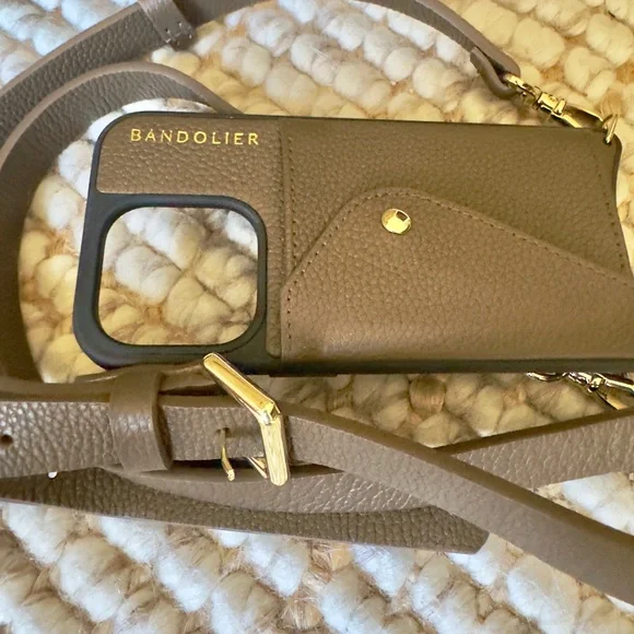 Bandolier iPhone & Pouch Set in Olive Green & Gold Accent - Picture 4 of 15